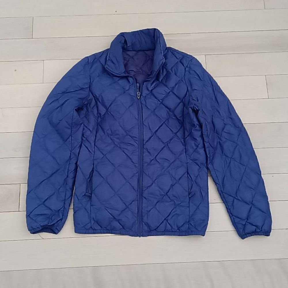 32 Degrees Women's Quilted Insulated Full Zipper Puffer Jacket Blue X-Small